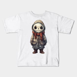 Spooky skull figure in mask perfect for halloween ! Smile face :) Kids T-Shirt